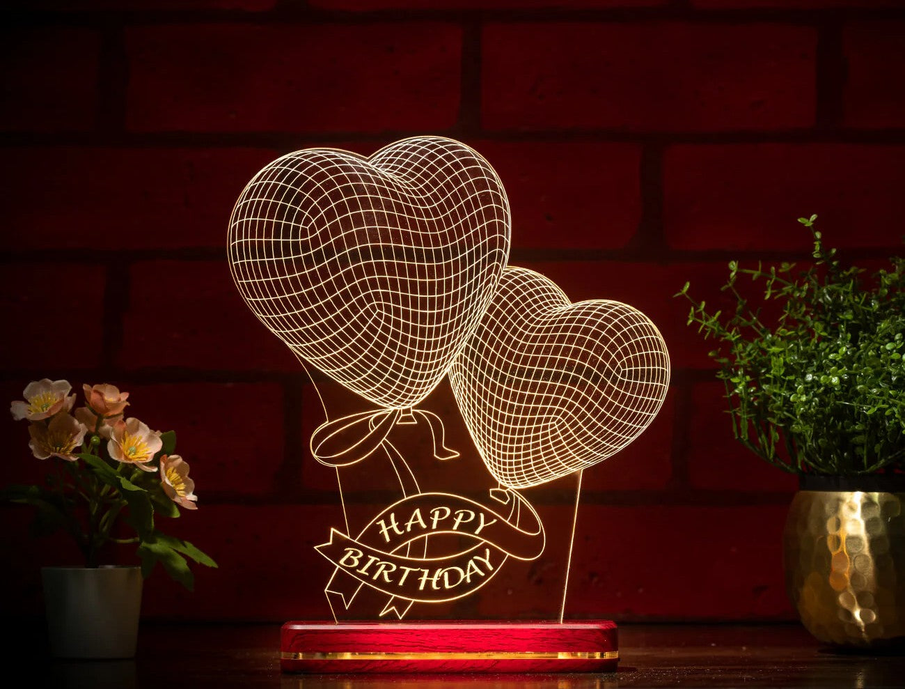 Happy Birthday LIT 3D Illusion Lamp