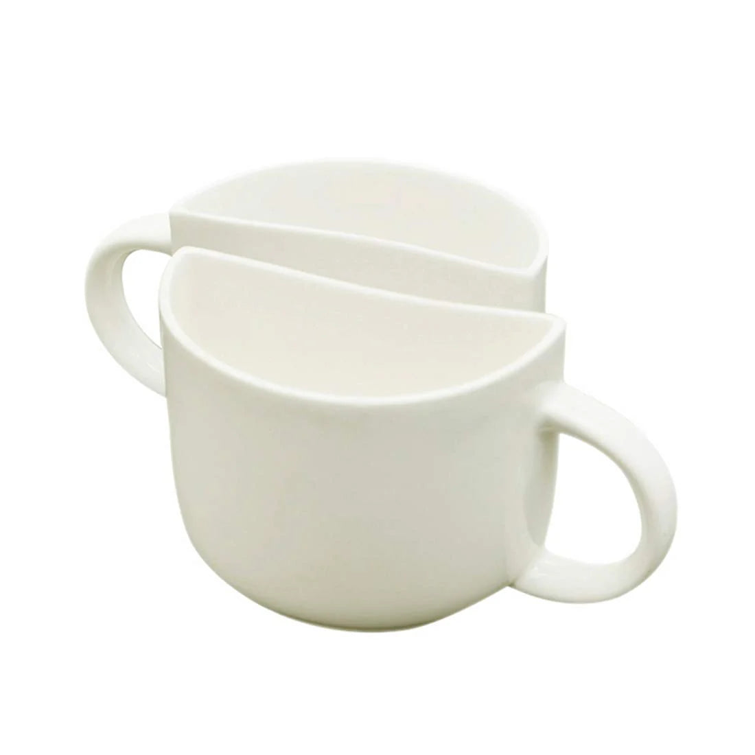 Unique Ceramic Coffee Mugs Cum Half Tea Cups (Set of 2) (white,Green)