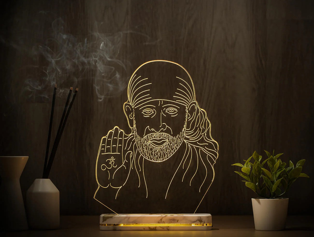 Sai baba Photos Shirdi LIT 3D Illusion Lamp
