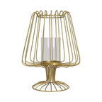 Golden Candle Holder for Home Decor with Glass
