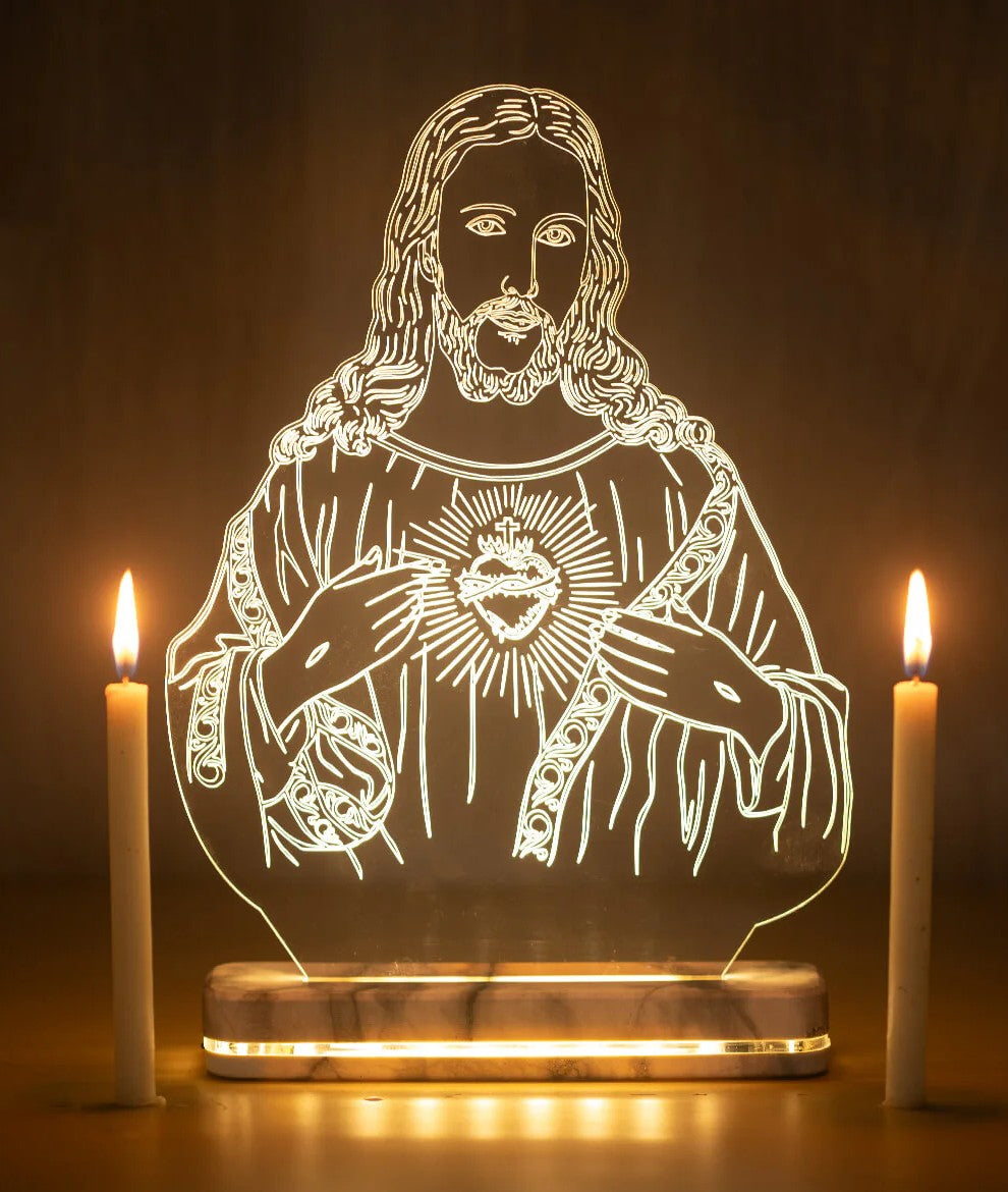 Jesus Christmas Lighting Home Decoration LIT 3D Illusion Lamp