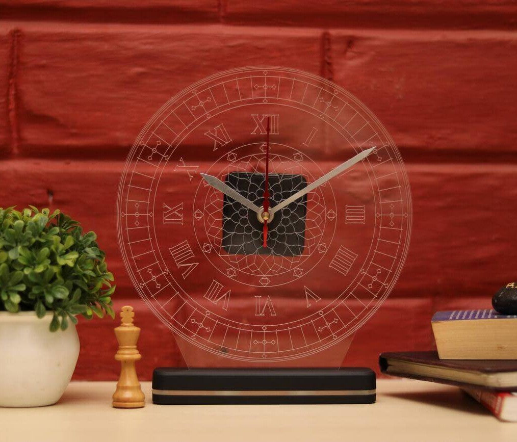 Vintage Clock Lamps LIT 3D Illusion Lamp