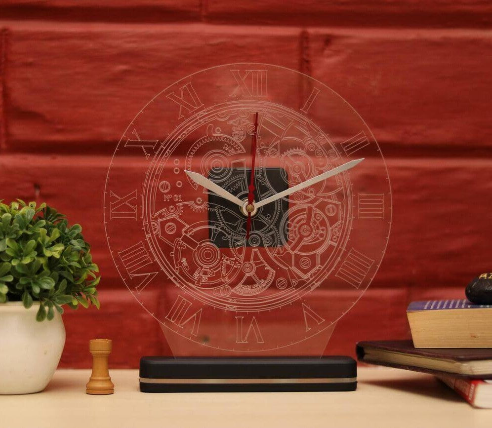 LIT Clock Mechanism Lamps 3D Illusion Lamp