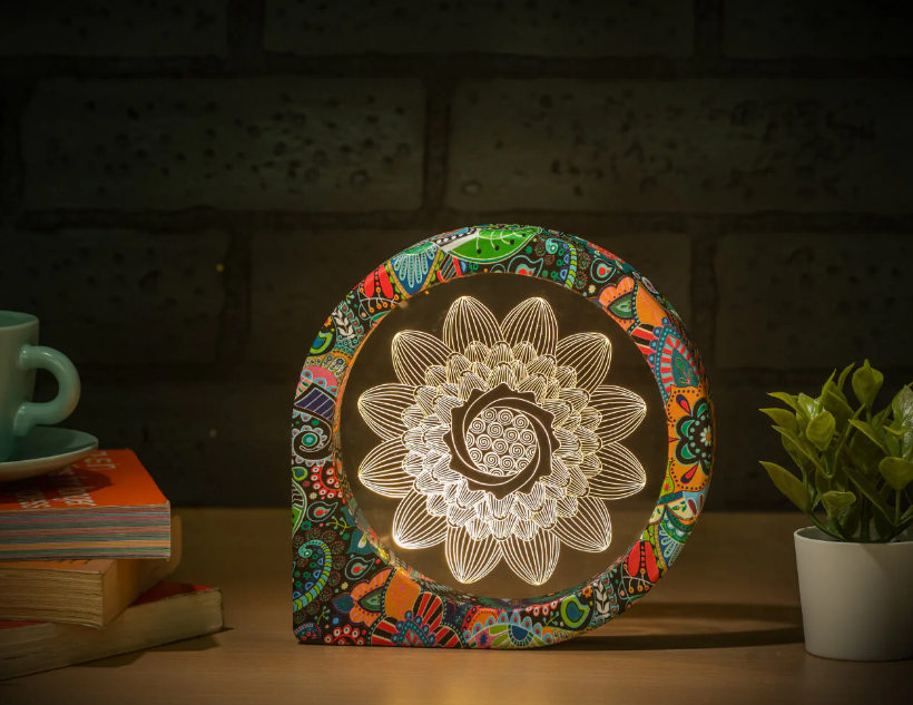 Flower Tilt Magic Motion LIT Lamps 3D Illusion Lamp