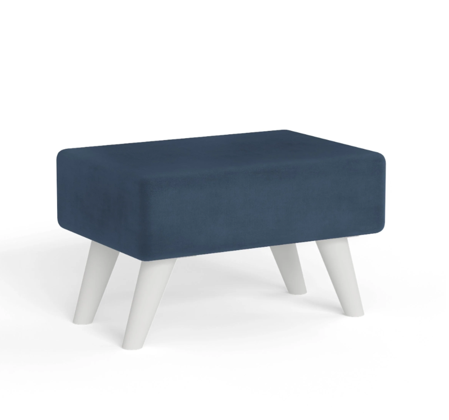 Ottoman Pouffes Stool/Sitting Furniture Footrest Seat Pouf Puffy Foam Foot Stool with 4 Legs for Living Room Decor Home Furniture(Blue/Grey).