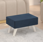 Ottoman Pouffes Stool/Sitting Furniture Footrest Seat Pouf Puffy Foam Foot Stool with 4 Legs for Living Room Decor Home Furniture(Blue/Grey).