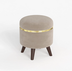 Noah Round Engineered Wood Multipurpose Ottoman Pouffes Stool/Sitting Furniture Footrest Seat Pouf Puffy Foam Foot Stool with 4 Legs for Living Room Decor Home Furniture