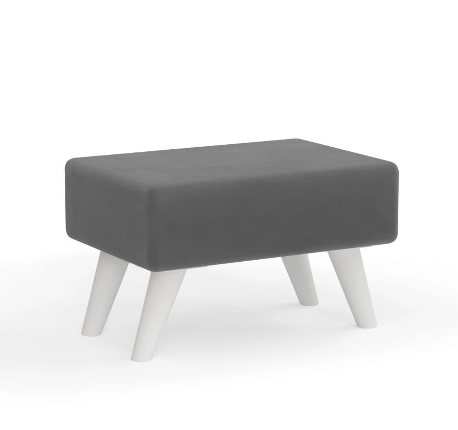 Ottoman Pouffes Stool/Sitting Furniture Footrest Seat Pouf Puffy Foam Foot Stool with 4 Legs for Living Room Decor Home Furniture(Blue/Grey).