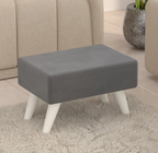 Ottoman Pouffes Stool/Sitting Furniture Footrest Seat Pouf Puffy Foam Foot Stool with 4 Legs for Living Room Decor Home Furniture(Blue/Grey).