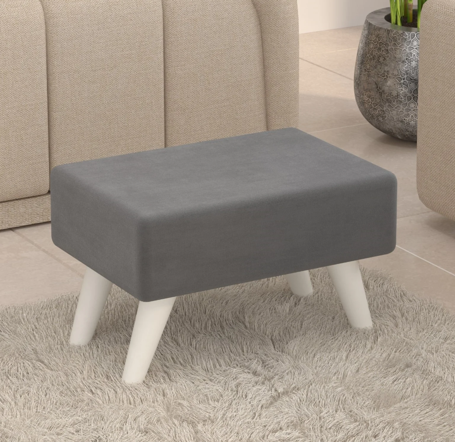 Ottoman Pouffes Stool/Sitting Furniture Footrest Seat Pouf Puffy Foam Foot Stool with 4 Legs for Living Room Decor Home Furniture(Blue/Grey).