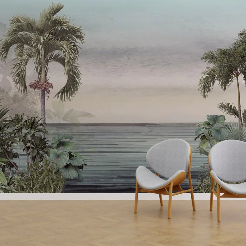 Personalized Tropical palm forest Wallpaper for Home and Cafe Wall Decoration