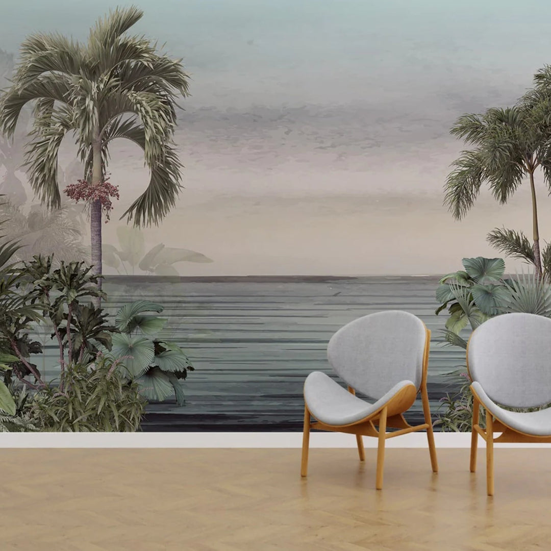 Personalized Tropical palm forest Wallpaper for Home and Cafe Wall Decoration